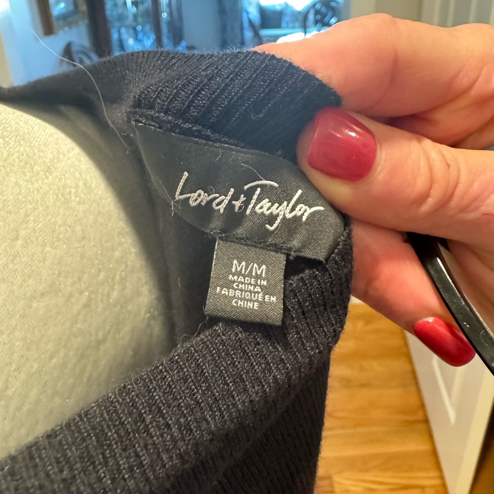 Lord & Taylor Black Lace Hem Sweater - Picture 7 of 7